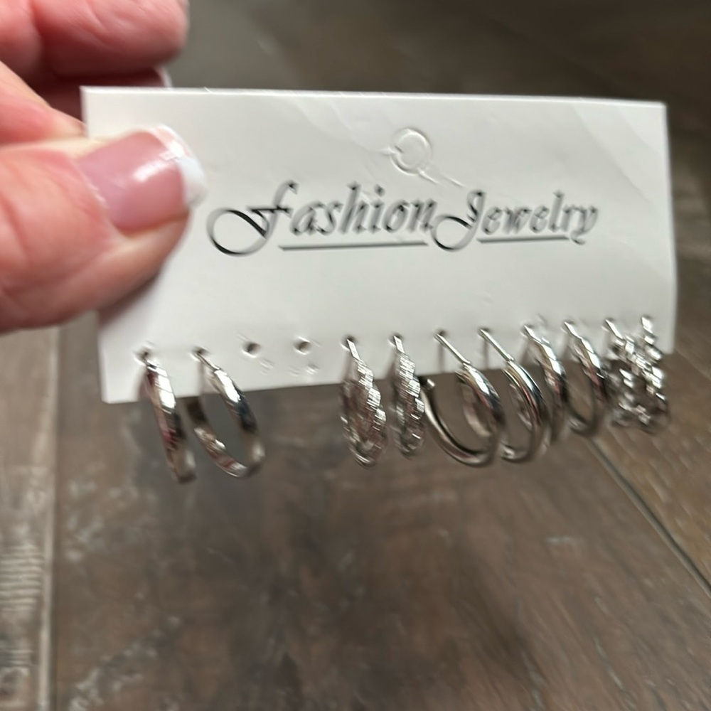 Silver Hoop Earring Sets - Picture 3 of 4